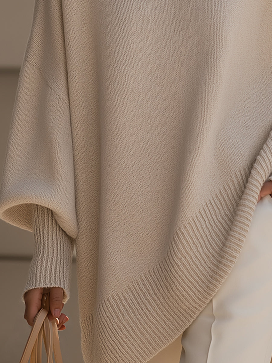 Oversized Batwing Poncho Jumper