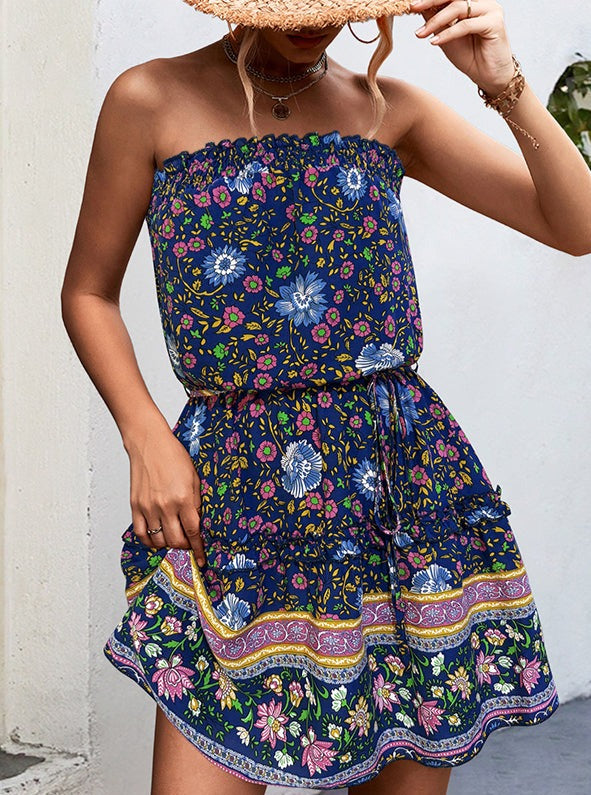 Floral Bandeau Mini Dress