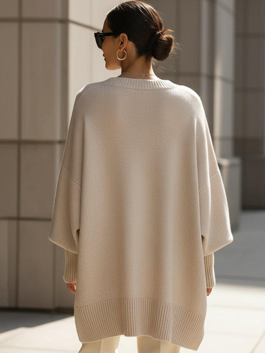 Oversized Batwing Poncho Jumper