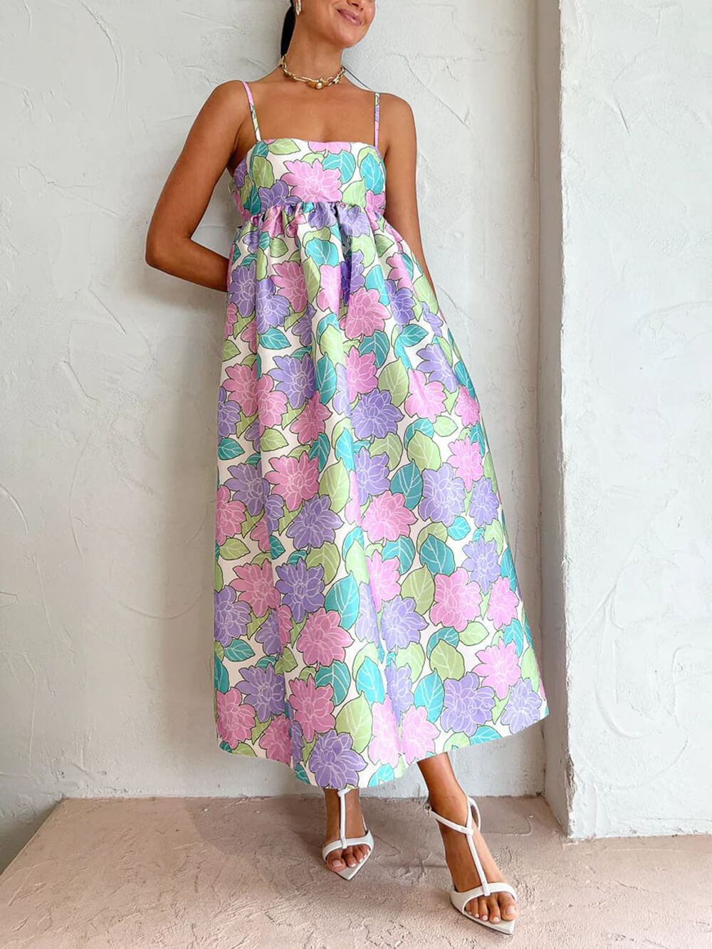 Strapless Backless Swing Maxi Dress