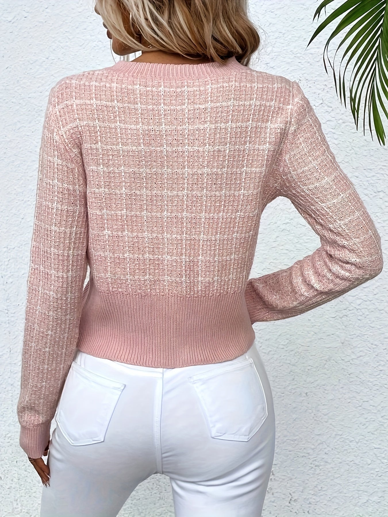 Cropped Tweed Knit Jacket