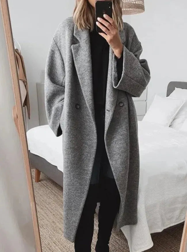 Oversized Double-Breasted Longline Coat