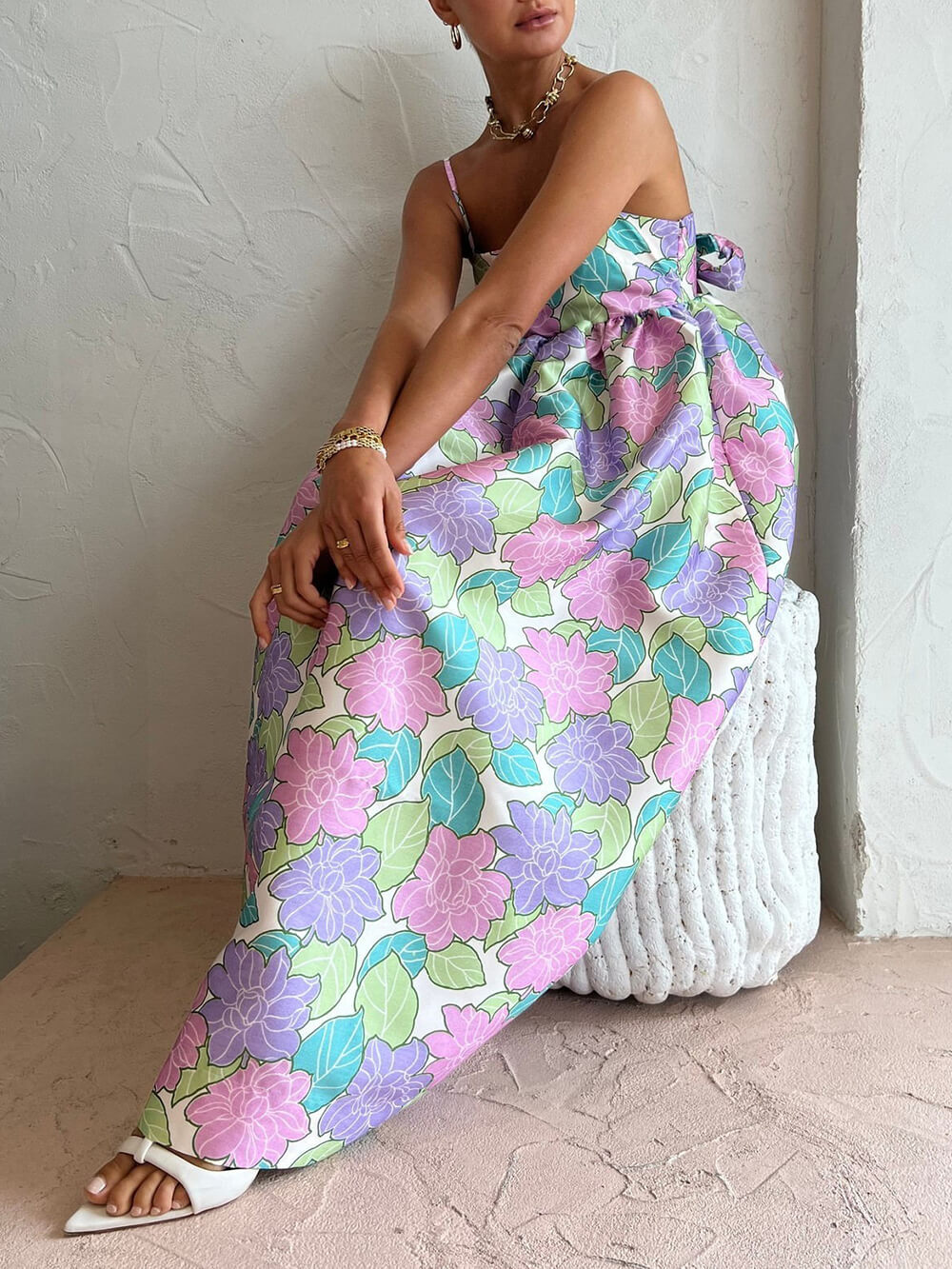 Strapless Backless Swing Maxi Dress