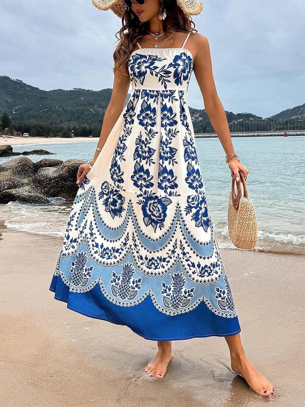 Floral Smocked Back Midi Dress