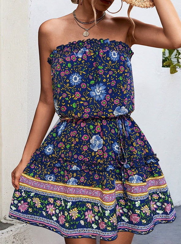 Floral Bandeau Mini Dress