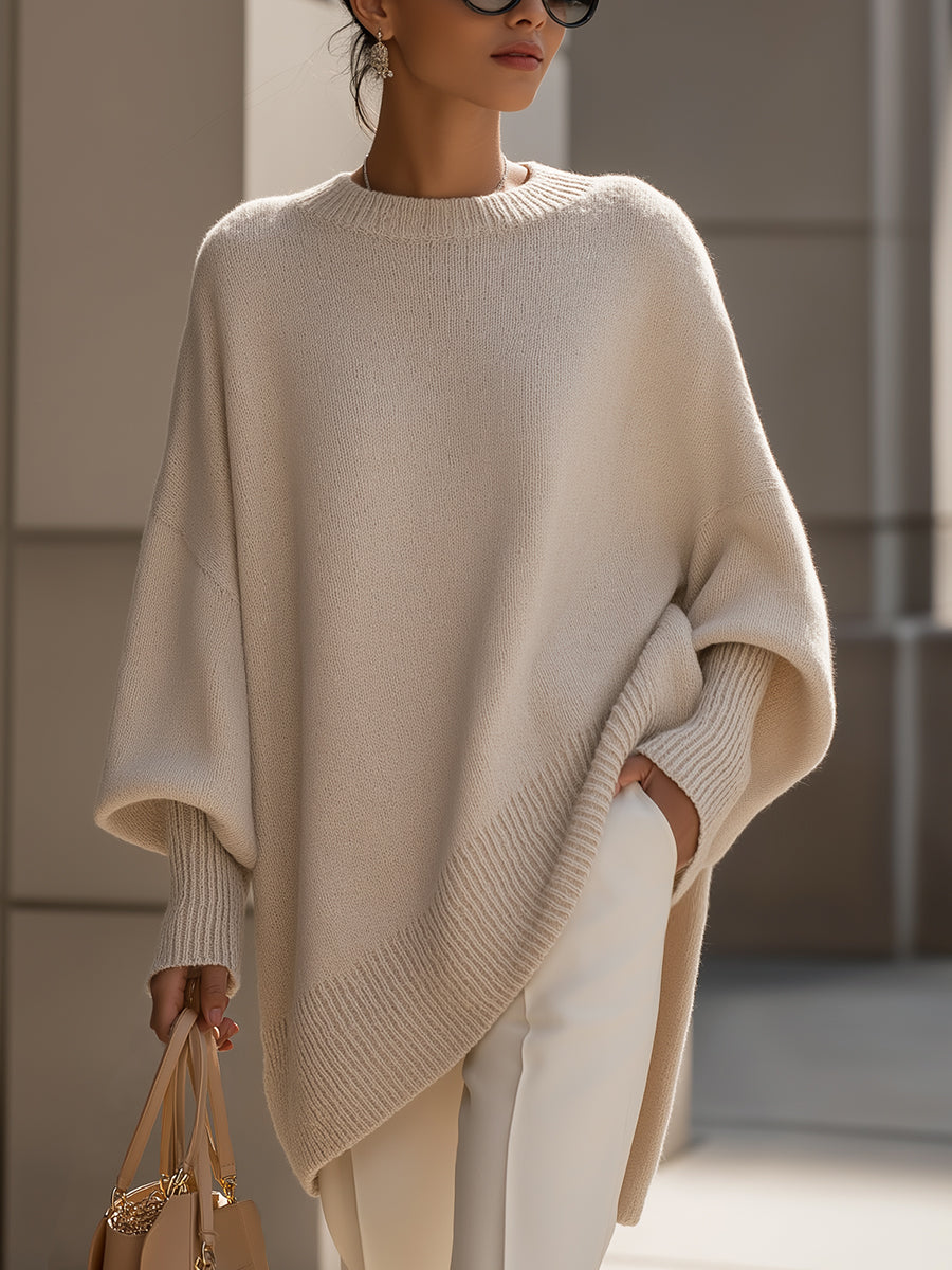 Oversized Batwing Poncho Jumper