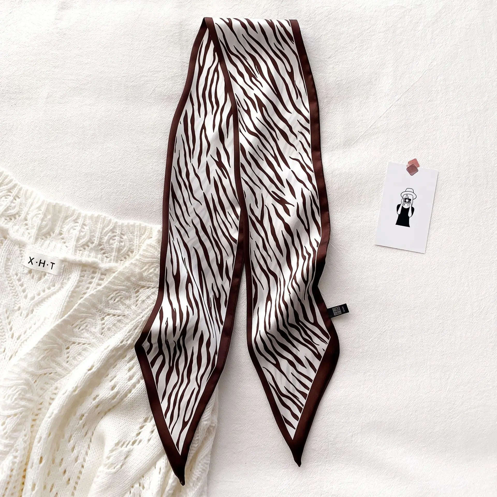 Zebra Print Silk-Feel Scarf