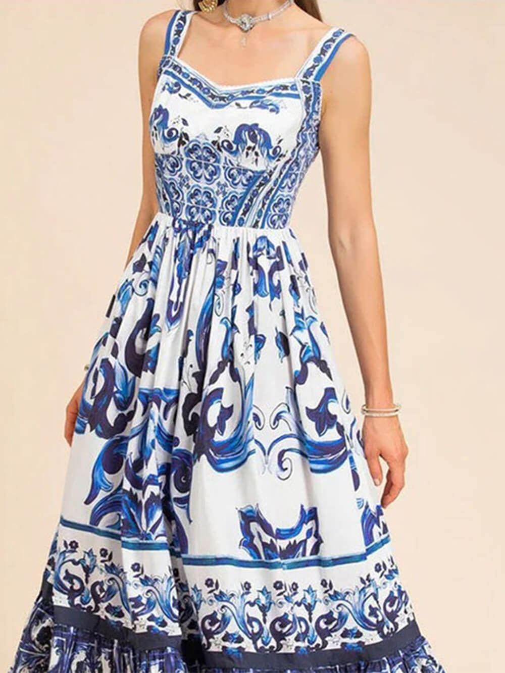 Boho Print Sling Maxi Dress