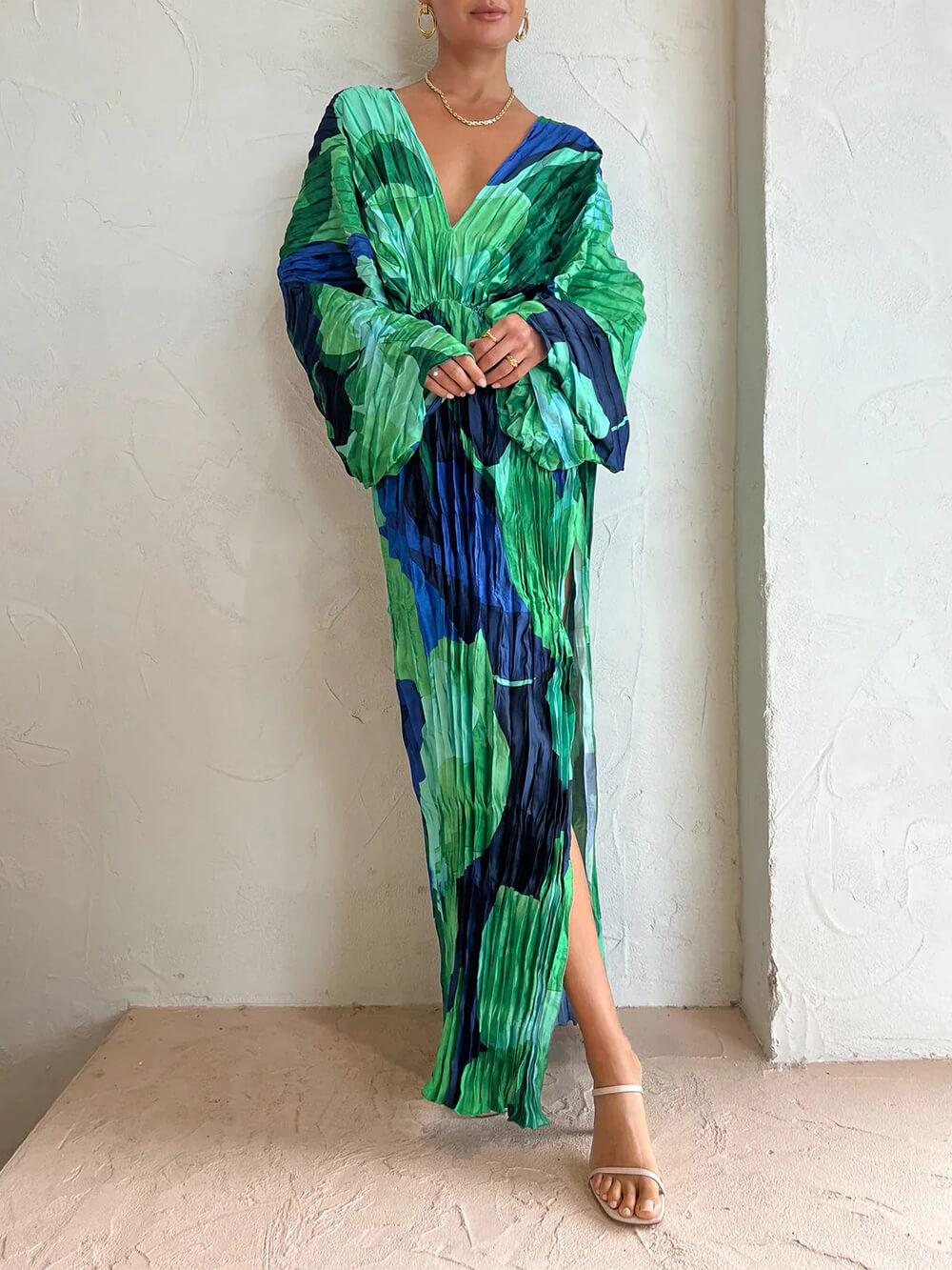Floral V-Neck Resort Maxi Dress