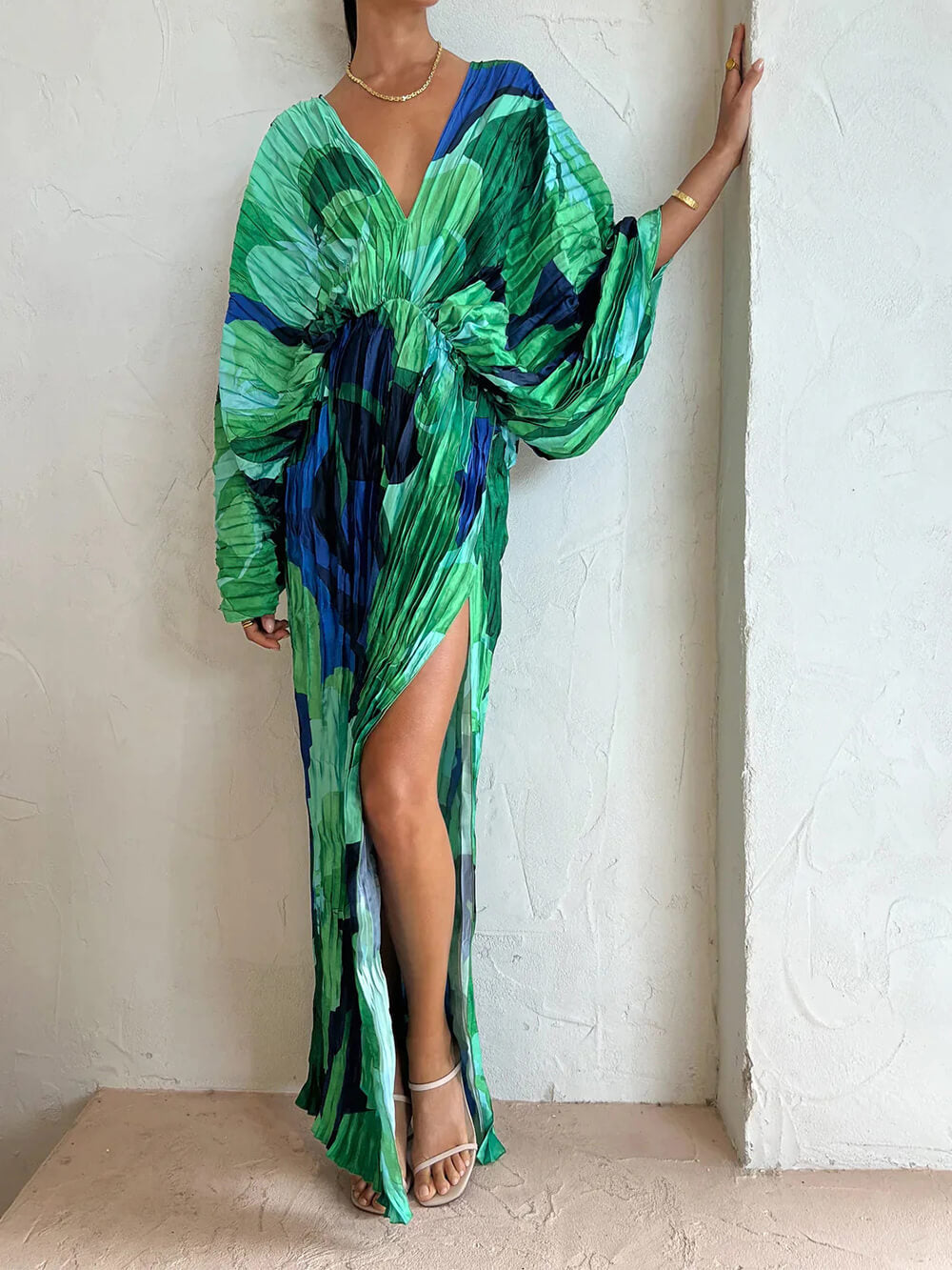 Floral V-Neck Resort Maxi Dress
