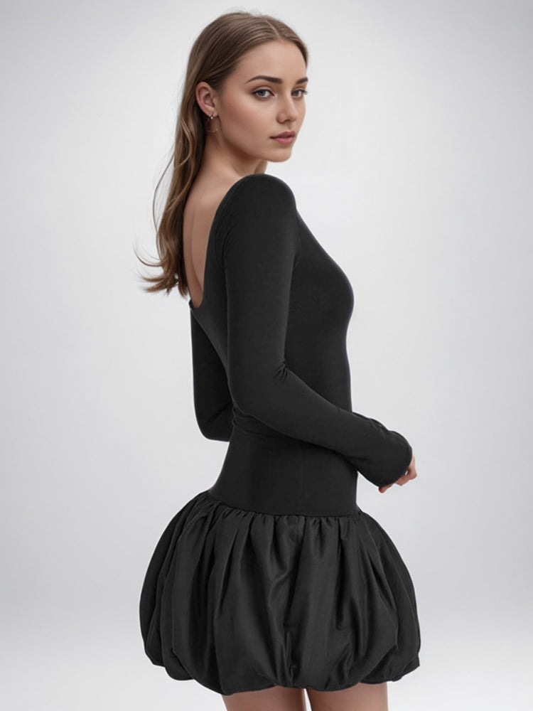 Colourblock U-Neck Mini Dress
