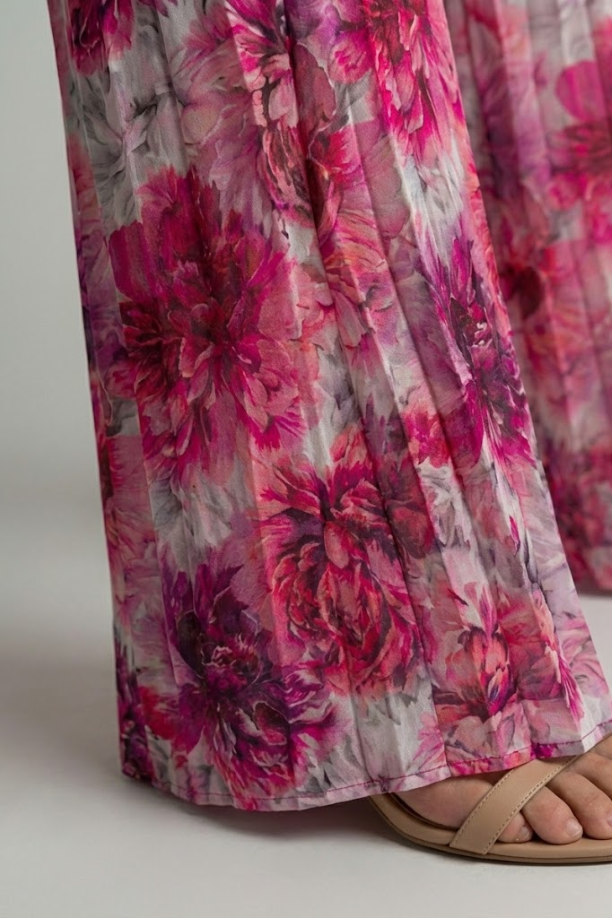 Padded-Shoulder Wide-Leg Trouser Set