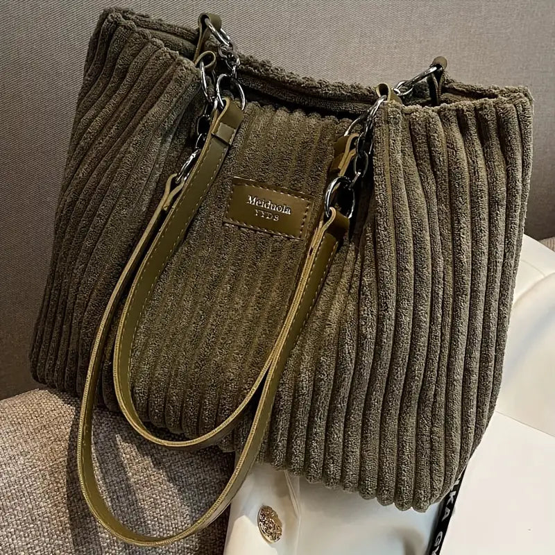 Olivia | Luxury Corduroy Tote Bag