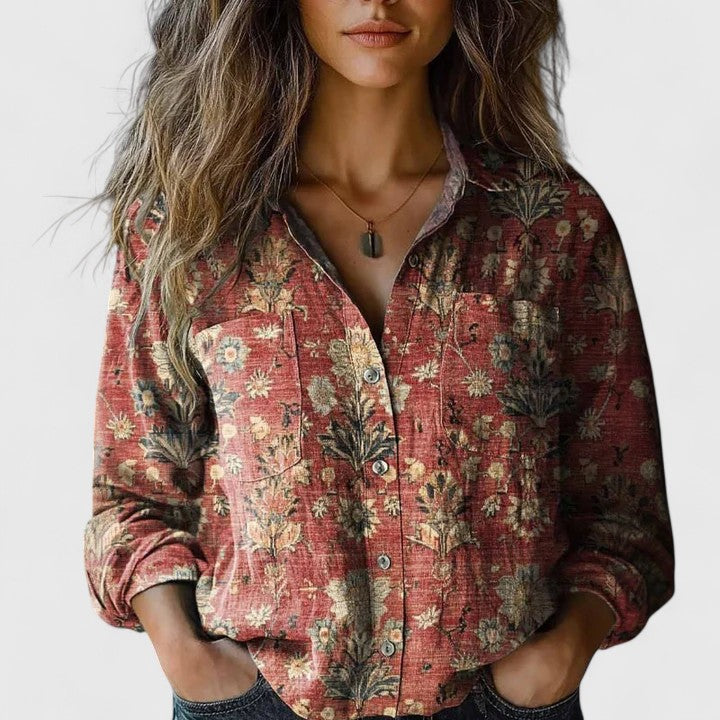 Paisley Button-Down Blouse