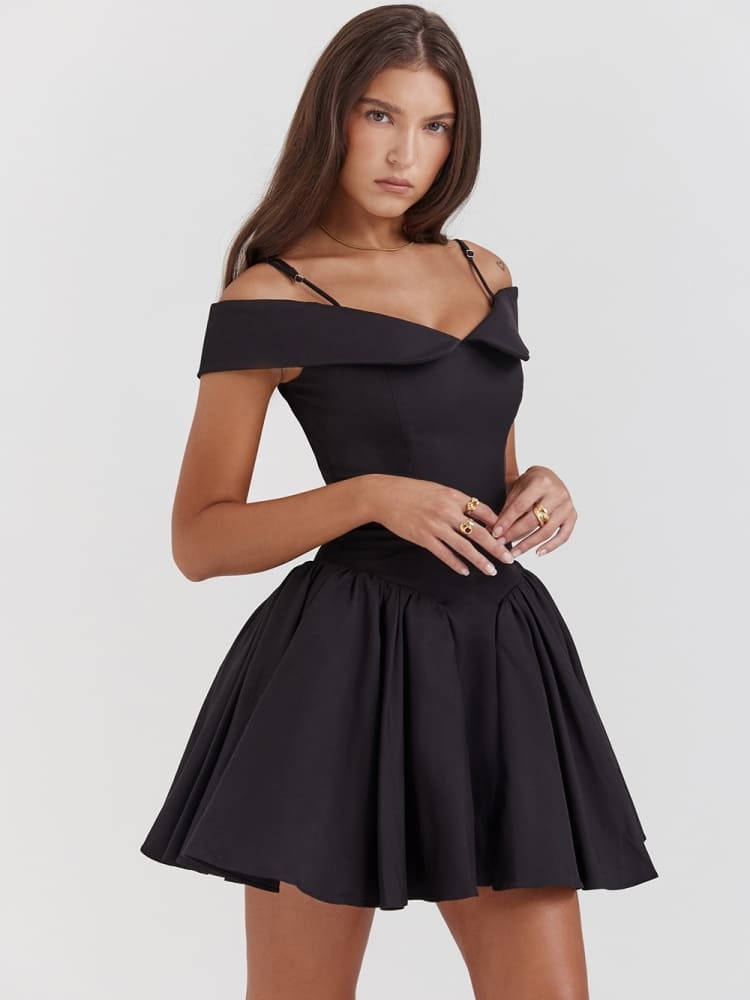 Off-Shoulder Strap Mini Dress