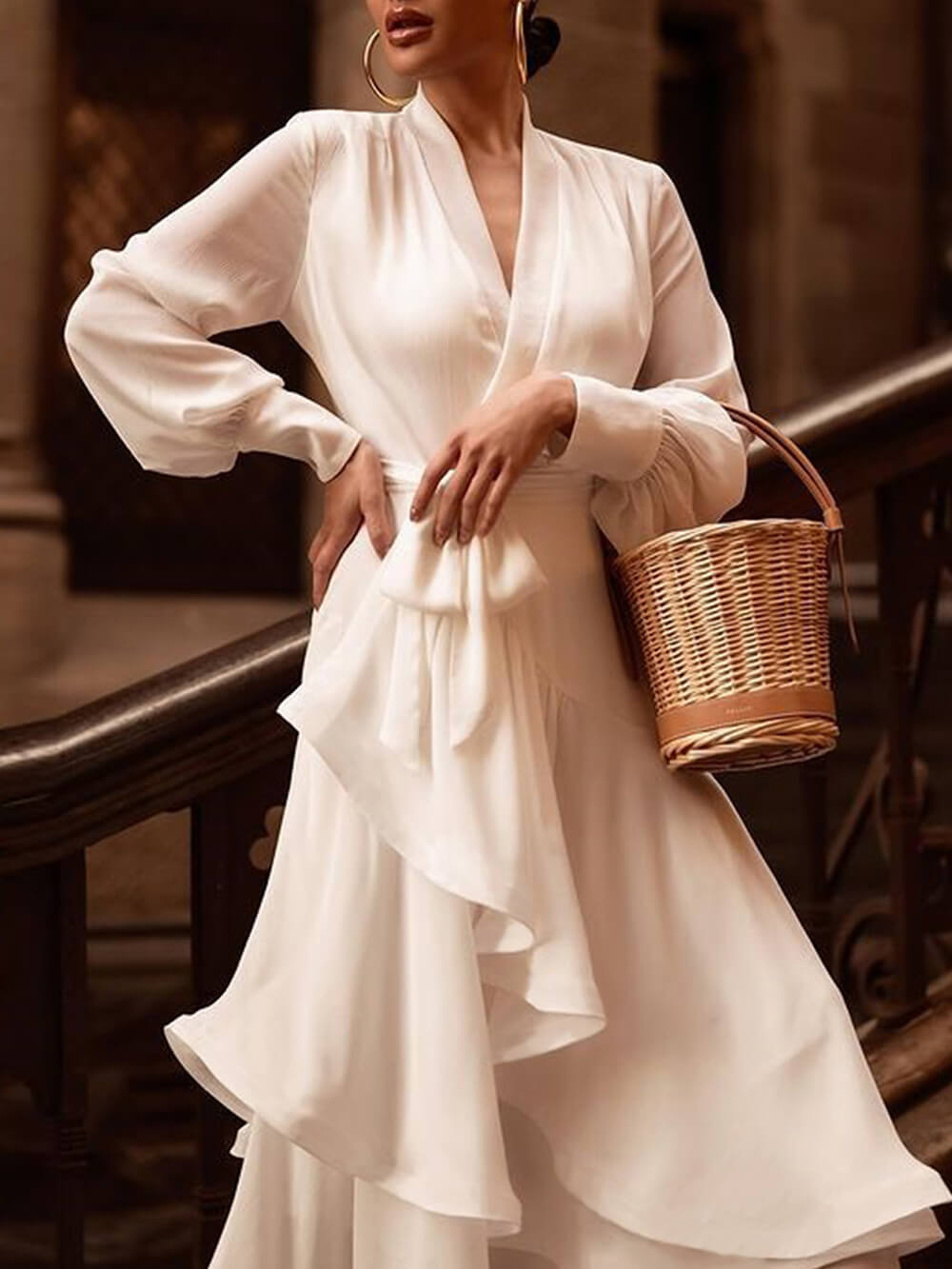 Pleated Strappy Maxi Dress