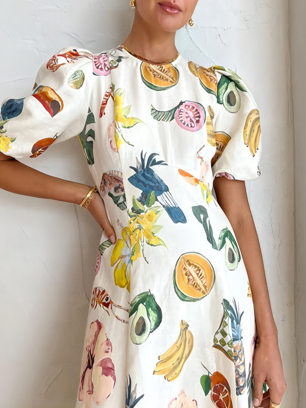 Slim Fit Graffiti Print Maxi Dress