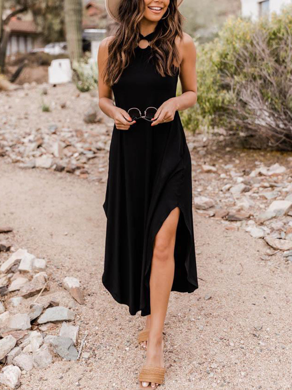 Pocket A-Line Midi Dress