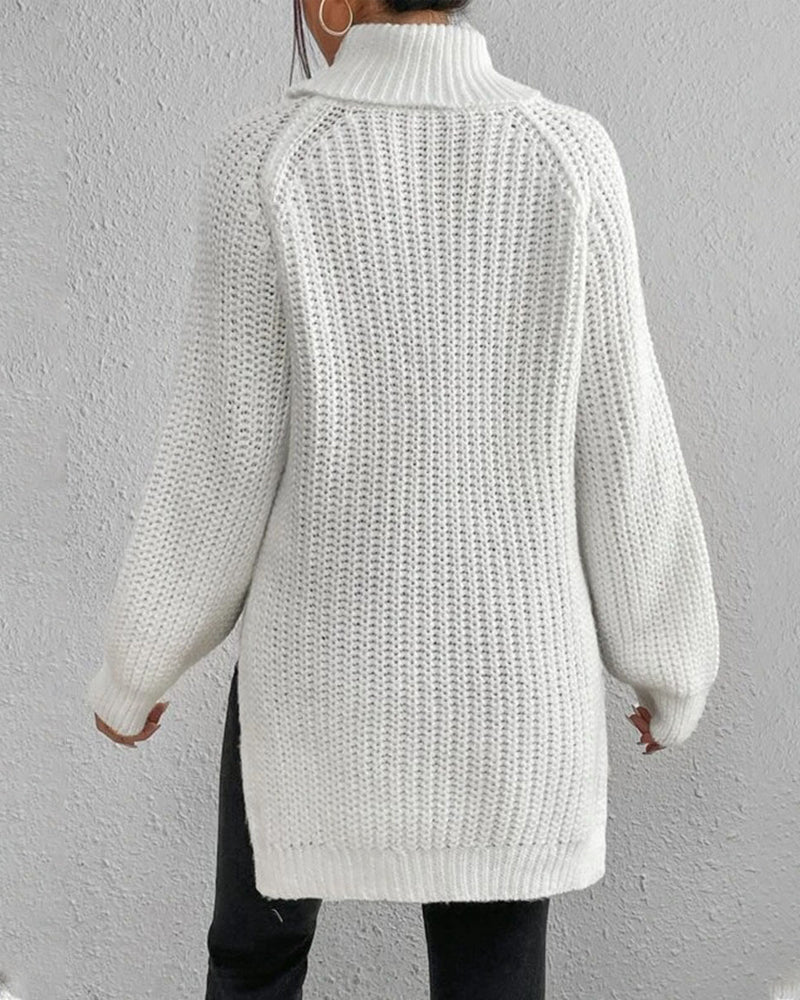 Chunky Ribbed Turtleneck Sweater