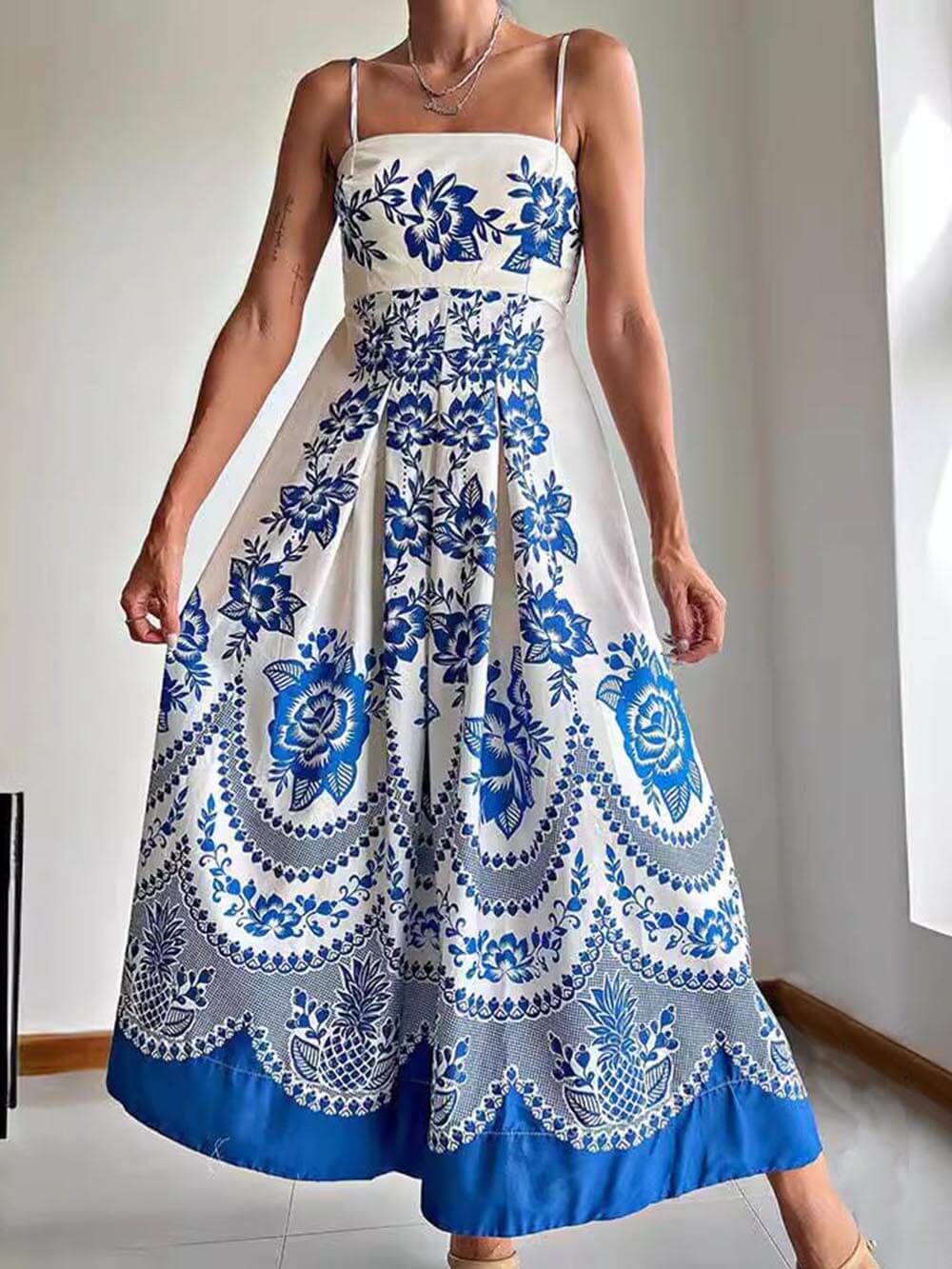 Floral Smocked Back Midi Dress