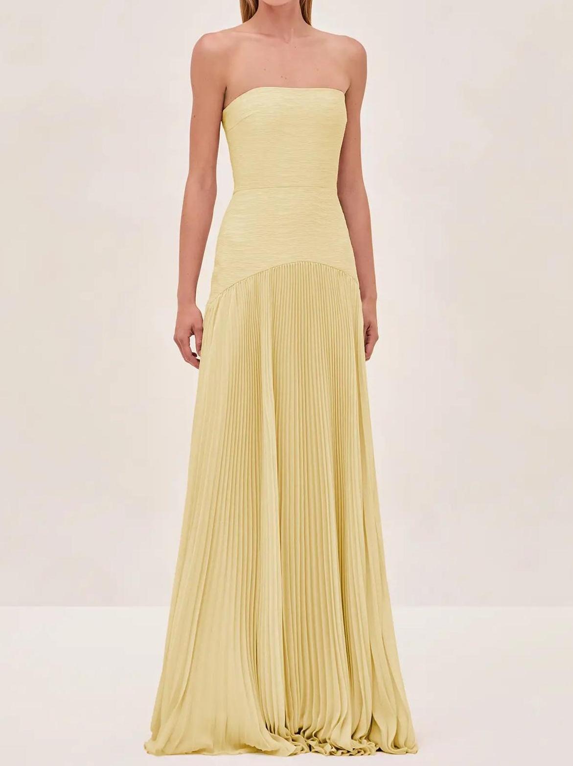 Tie-Sleeve Mesh Slit Maxi Dress