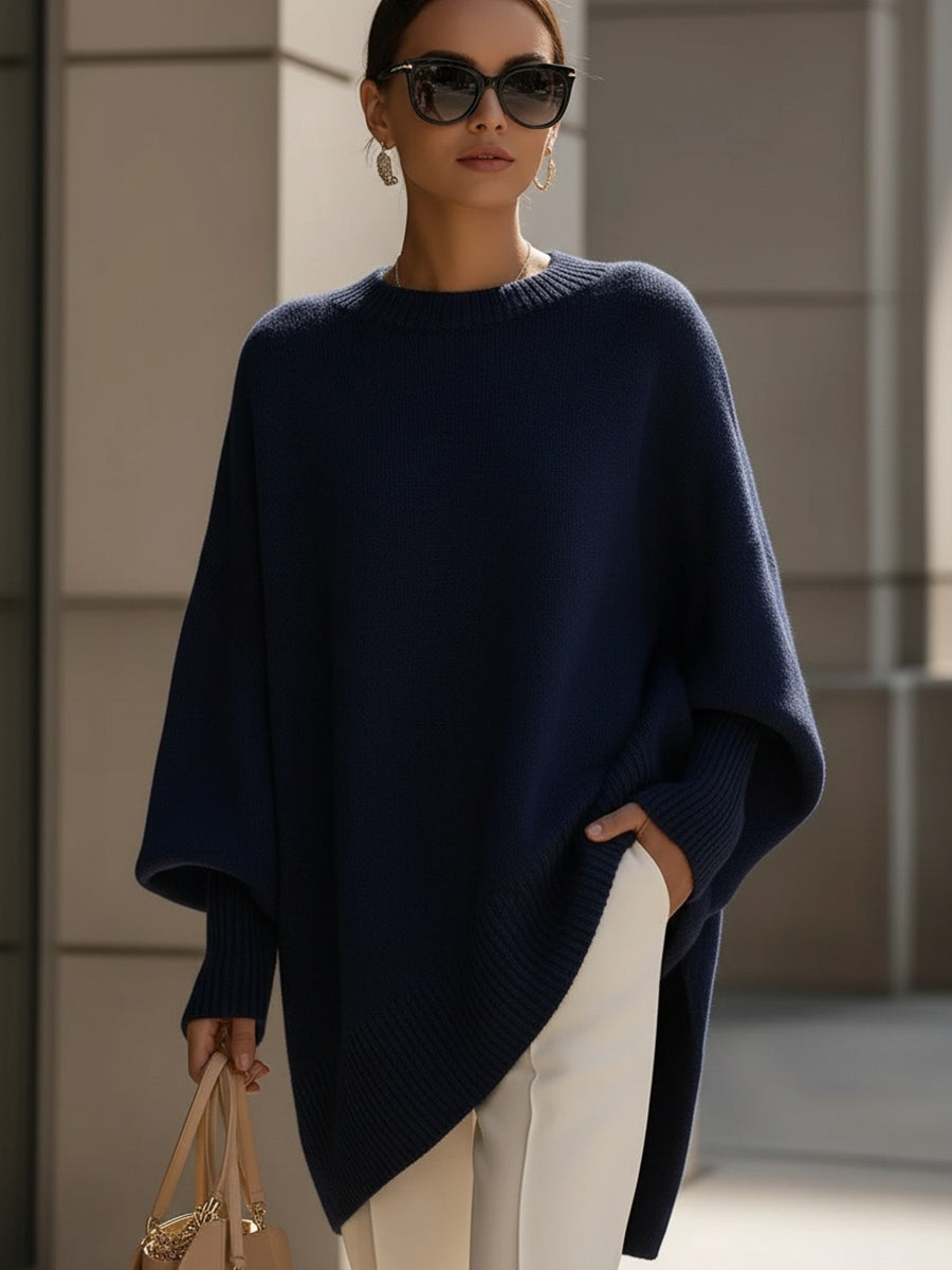 Oversized Batwing Poncho Jumper