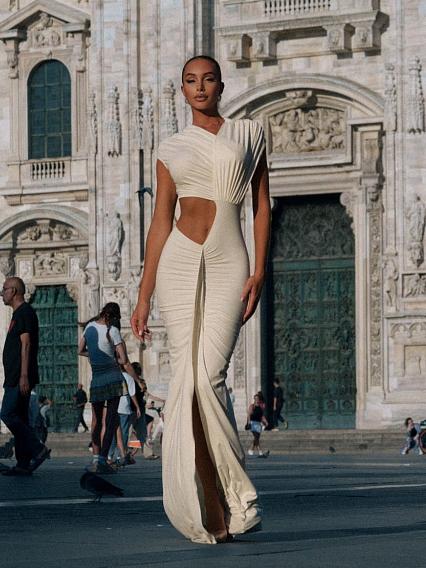 Cutout Waist Modal Maxi Dress