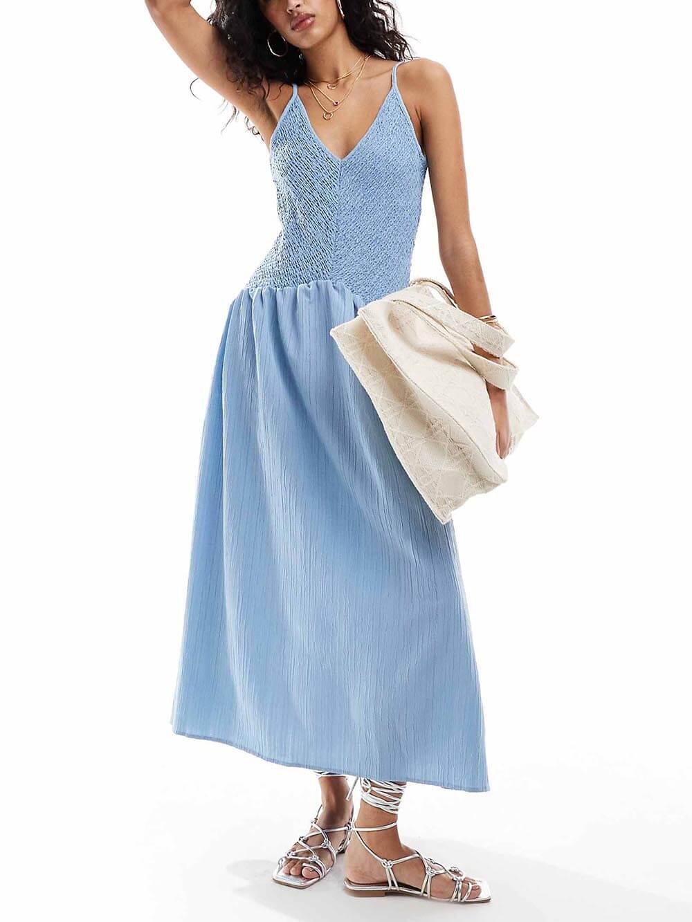 Smocked Halter Midi Dress