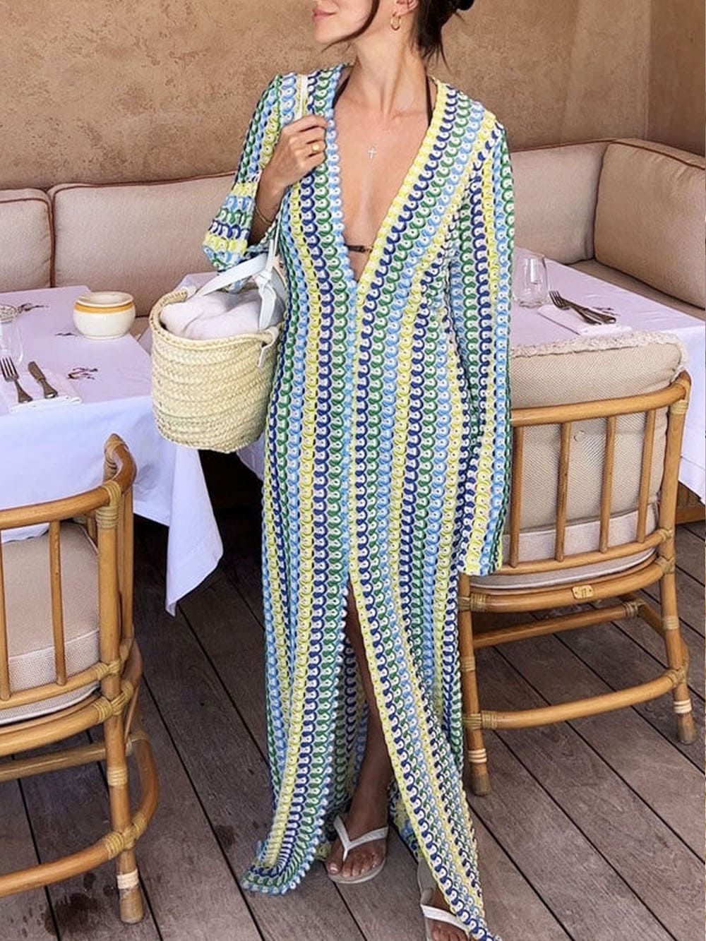 Yellow Crochet Maxi Dress