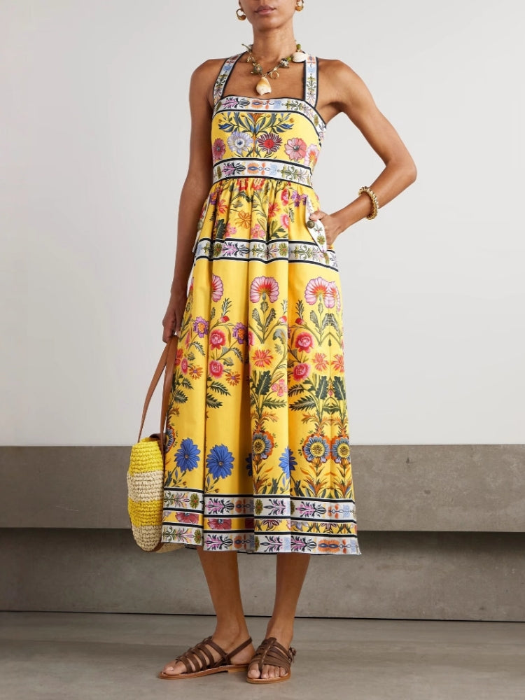 Strapless Collarless Midi Dress
