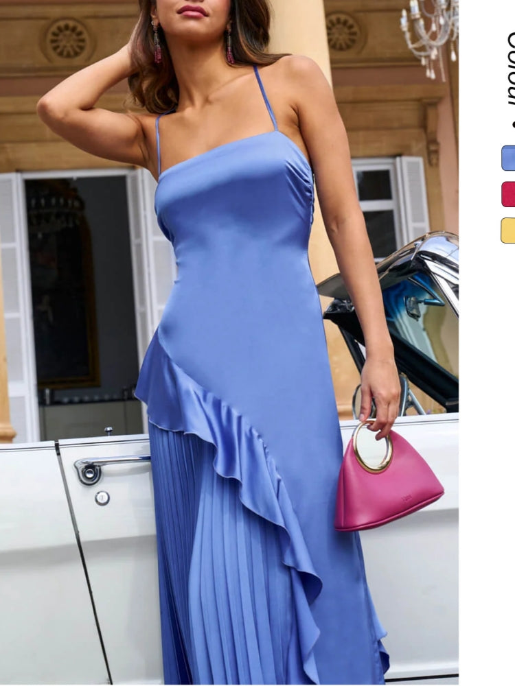 One-Shoulder Asymmetric Maxi Dress