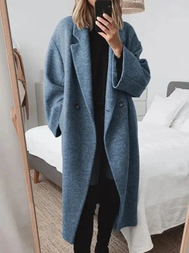 Oversized Double-Breasted Longline Coat