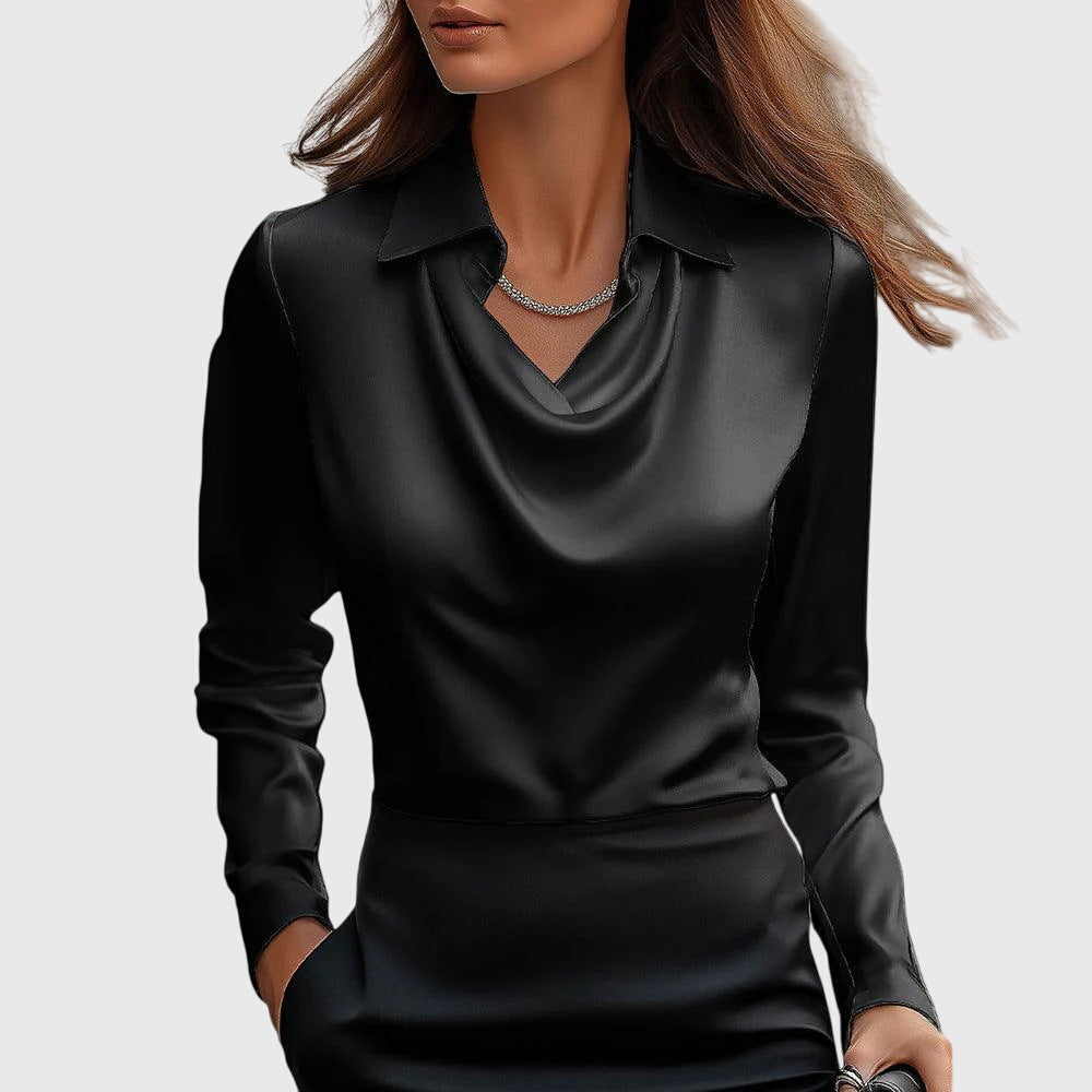 Cowl Neck Satin Blouse