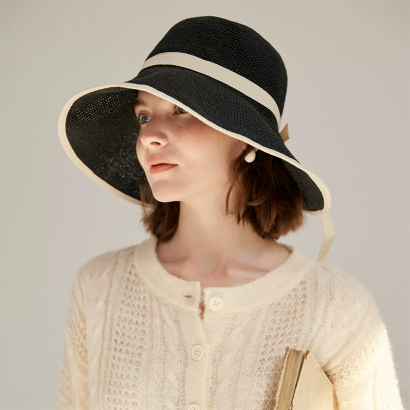 Woven Straw Bucket Sun Hat