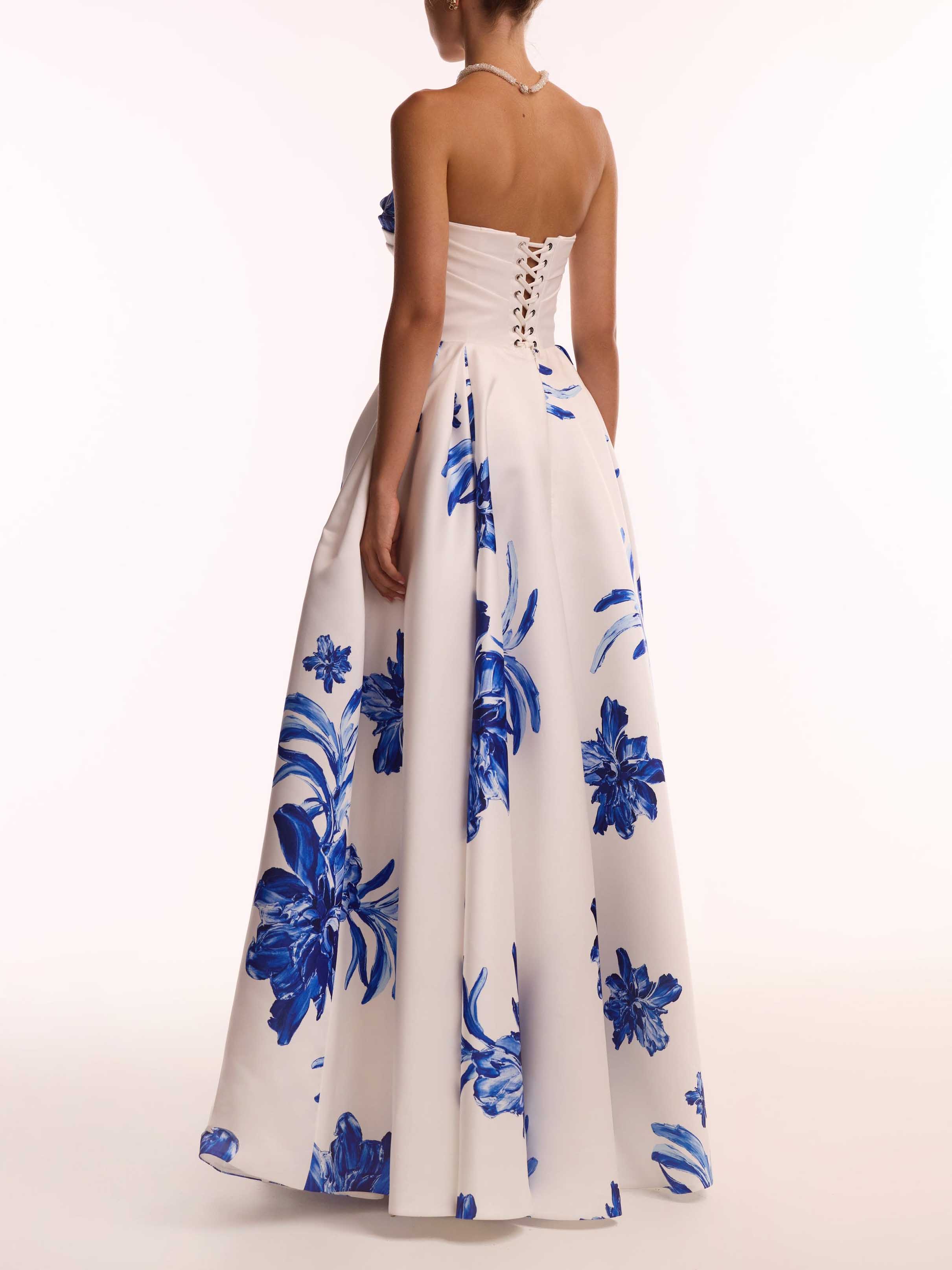 Ruffled Off-Shoulder Floral Maxi Dress