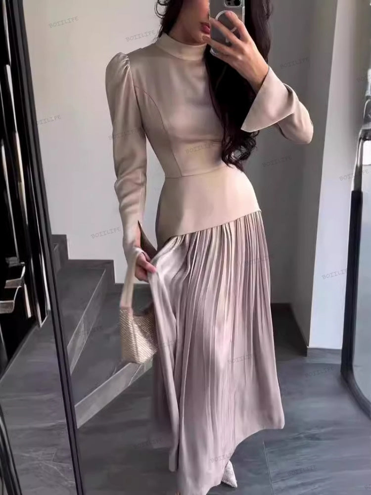 Colour Block Lace-Up Maxi Dress