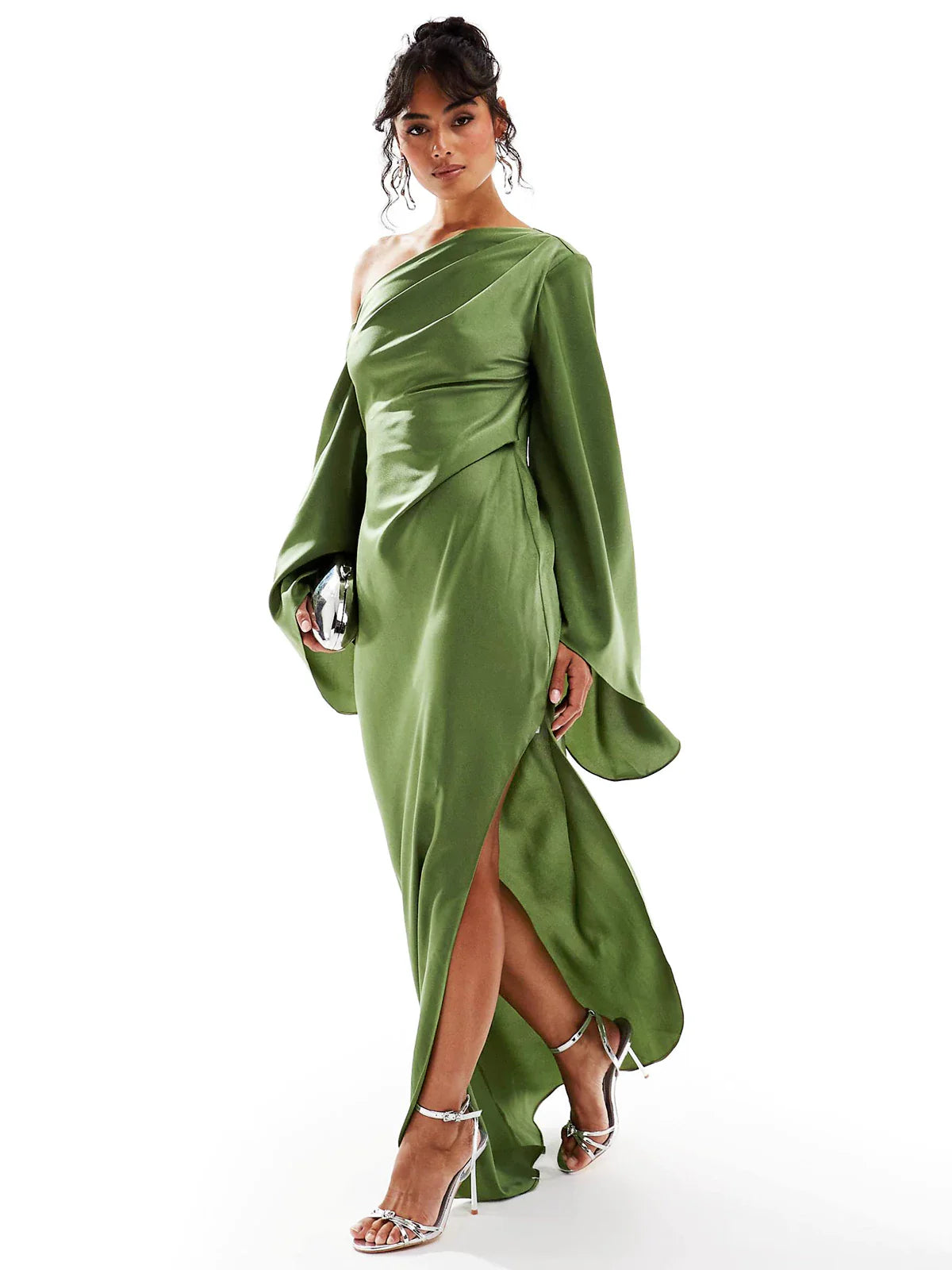 One-Shoulder Asymmetric Maxi Dress