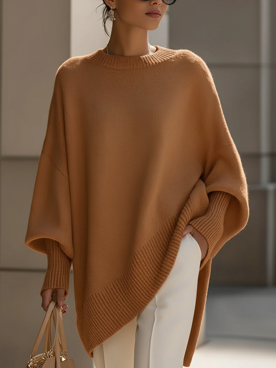 Oversized Batwing Poncho Jumper