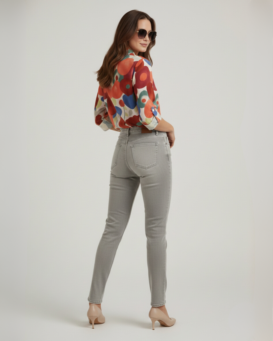 Floral Print Button-Down Blouse