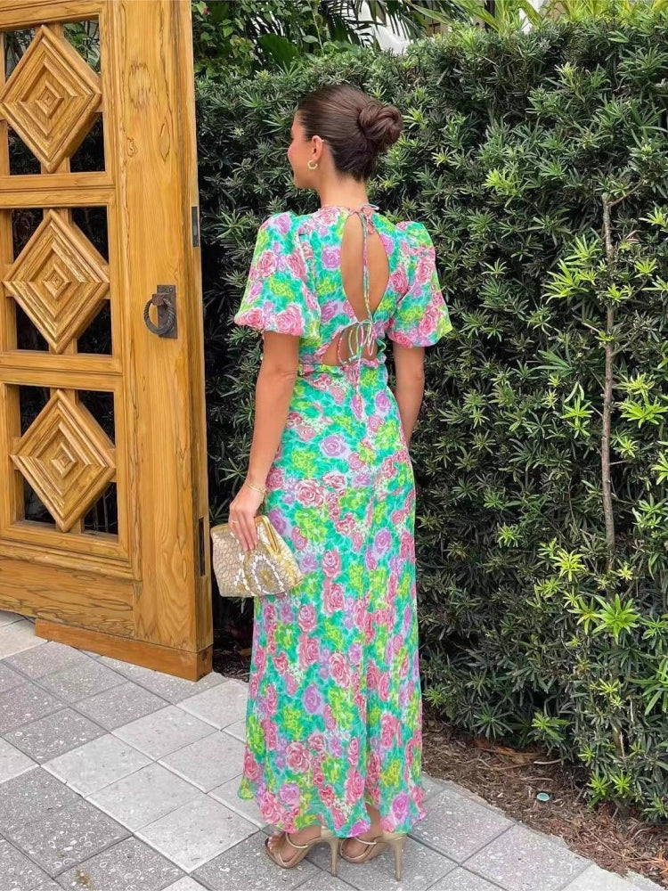 Puff Sleeve Floral Dress