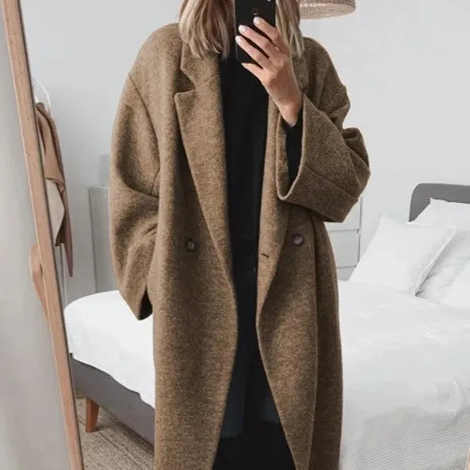 Oversized Double-Breasted Longline Coat