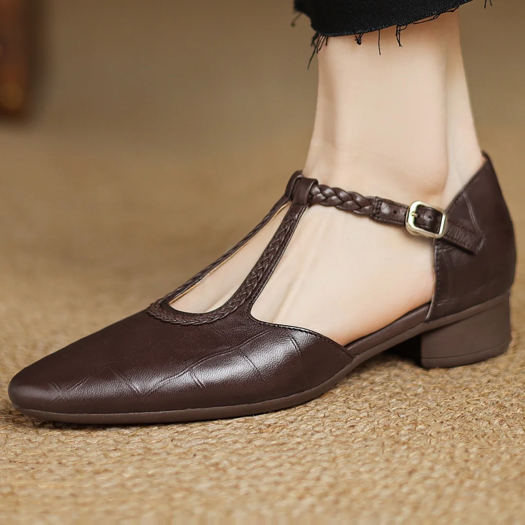 Leather Mary Jane Flats