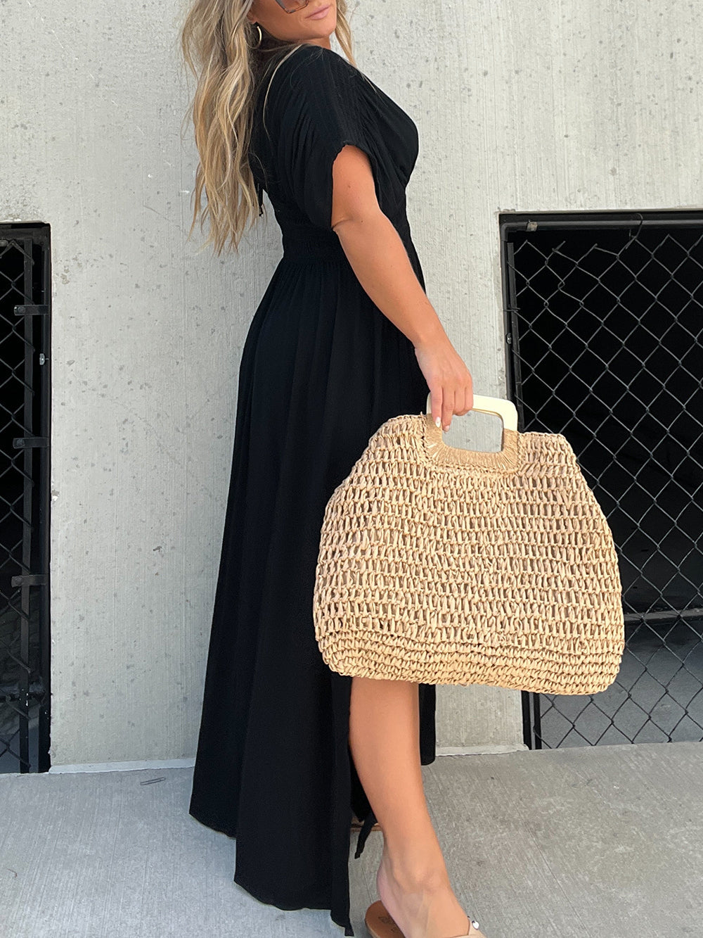 Kimono Sleeve Smocked Maxi Dress