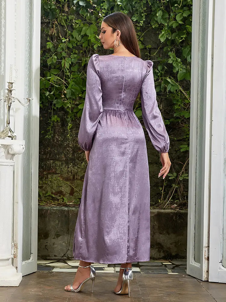 High-Slit V-Neck Maxi Dress