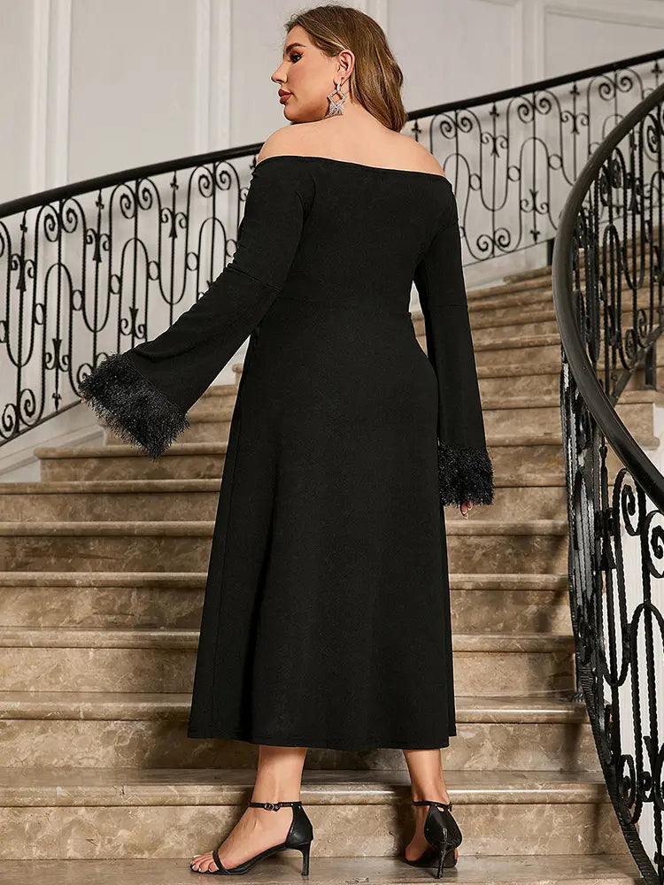 One-Shoulder Long Sleeve Dress
