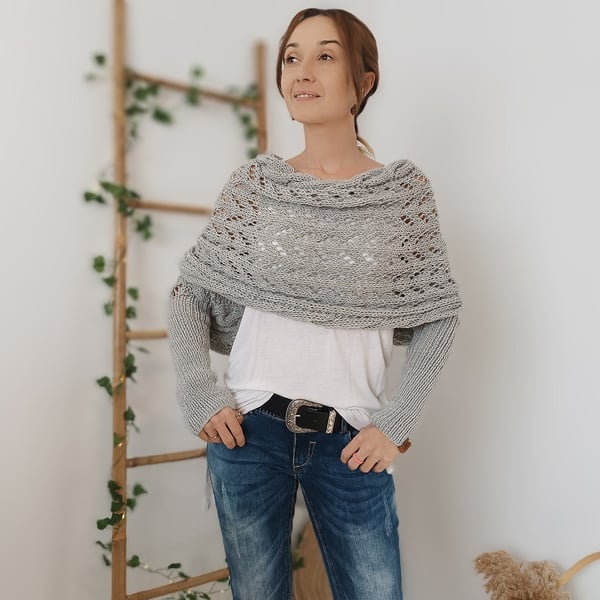Zenina | Double sleeves shawl scarf