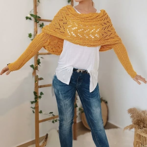Zenina | Double sleeves shawl scarf