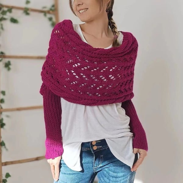 Zenina | Double sleeves shawl scarf
