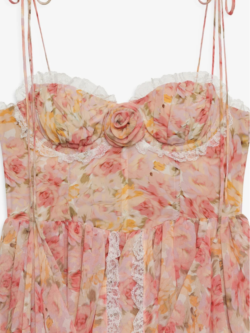 Floral Asymmetrical Mini Dress