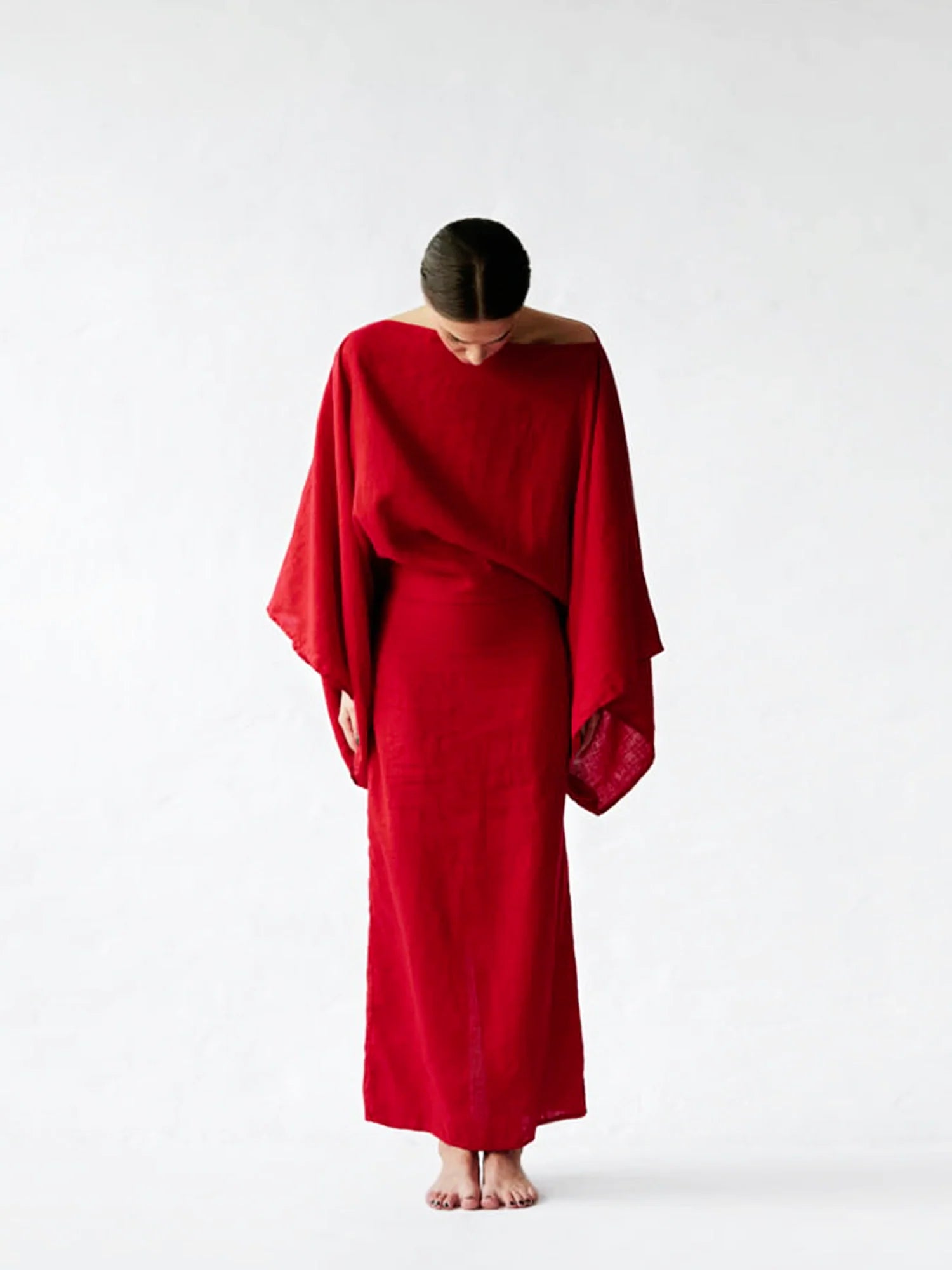 Kimono Style Linen Maxi Dress